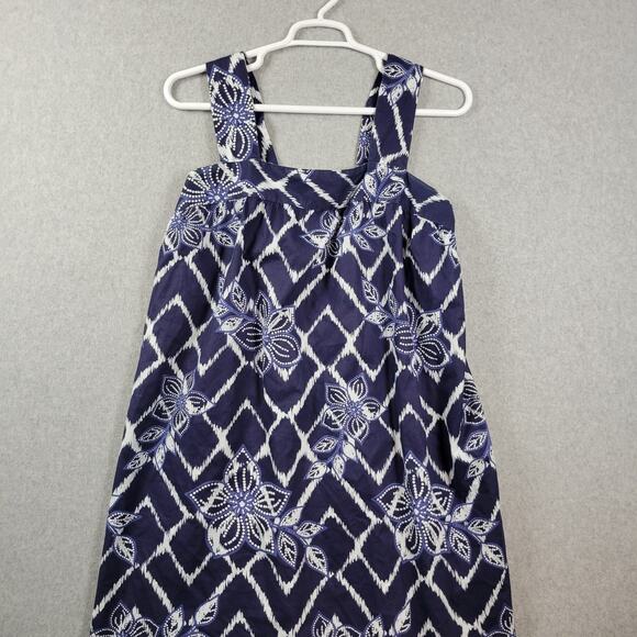 Dreams & Co Blue Floral Hawaiian Sleeveless Nightgown Women's Plus 2X - Picture 2 of 10